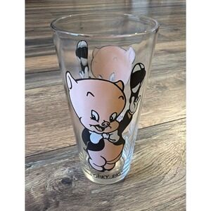 Vtg 1973 Looney Tunes Pepsi Glass Porky Pig Collectible Series Warner Bros.